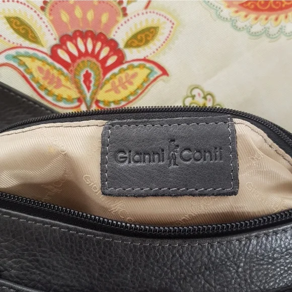 Vintage GIANNI CONTI Grey Leather Handbag - Picture 9 of 9